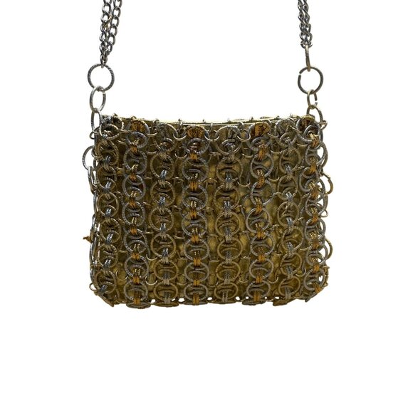 Magid Unisex Gold/Silver Chainmail Vintage Style Handmade Crossbody Bag - Picture 3 of 11